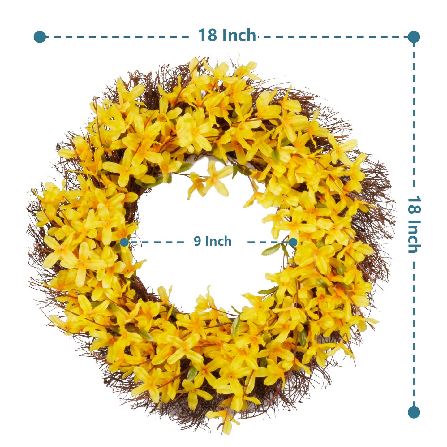 22" Fall Wreath for Front Door, Autumn Artificial Wreath with Pumpkin, Sunflowers, Maple Leaves, Berries, Ideal for Halloween Thanksgiving Home Decoration