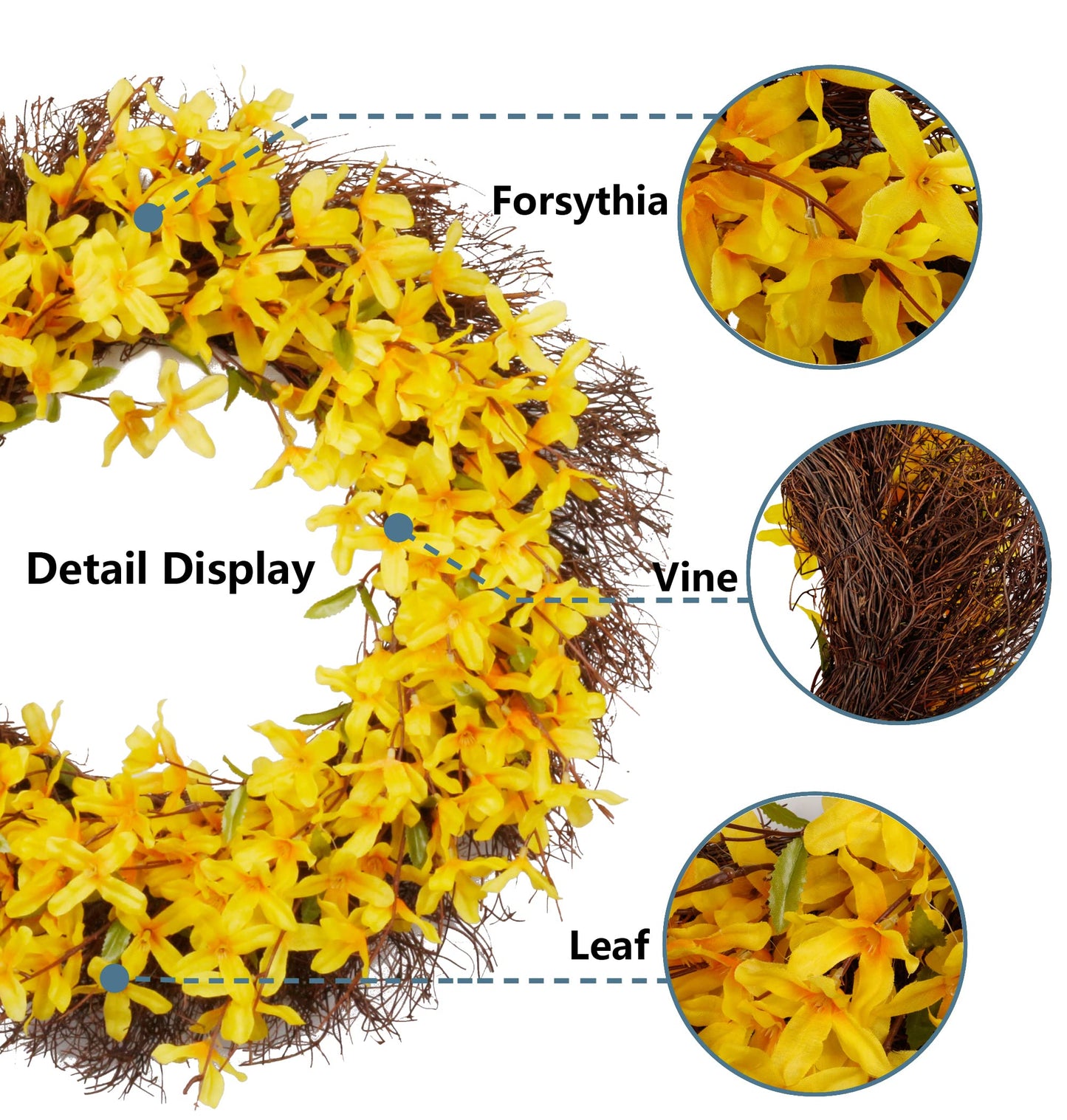 22" Fall Wreath for Front Door, Autumn Artificial Wreath with Pumpkin, Sunflowers, Maple Leaves, Berries, Ideal for Halloween Thanksgiving Home Decoration